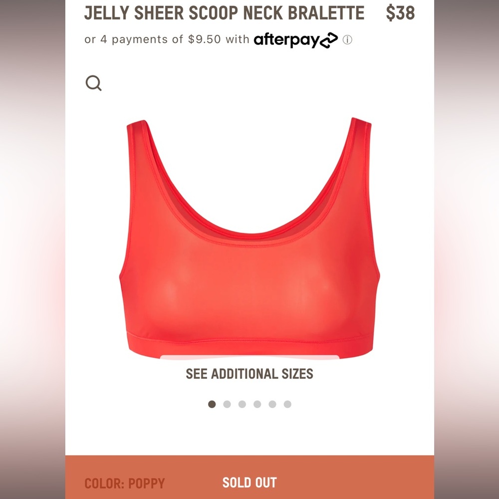 NWT SKIMS JELLY SHEER SCOOP NECK BRALETTE